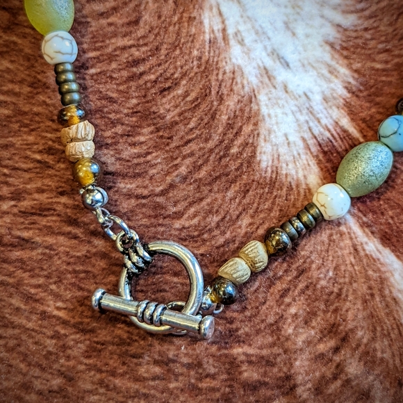 NWT Handcrafted Beaded Boho With Turquoise Color Stone and Multi Colored Beads - Picture 10 of 11